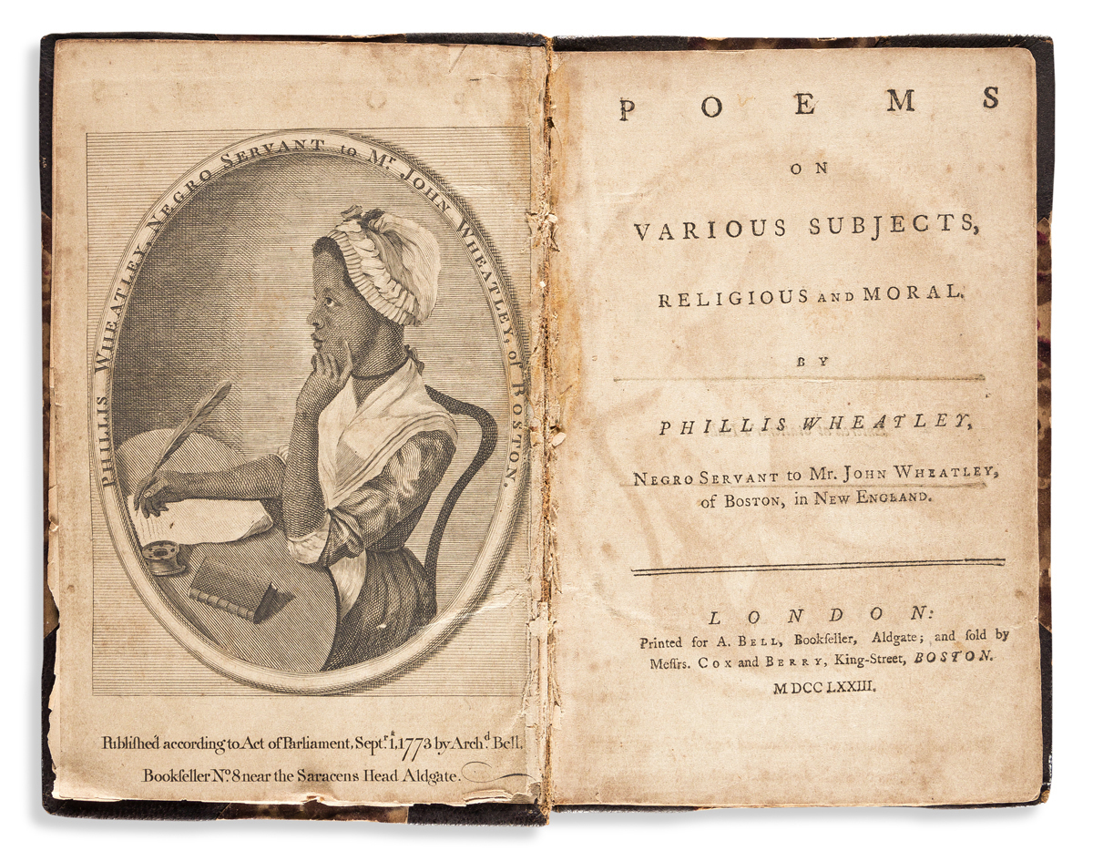 (LITERATURE.) Phillis Wheatley. Poems on Various Subjects, Religious and Moral.